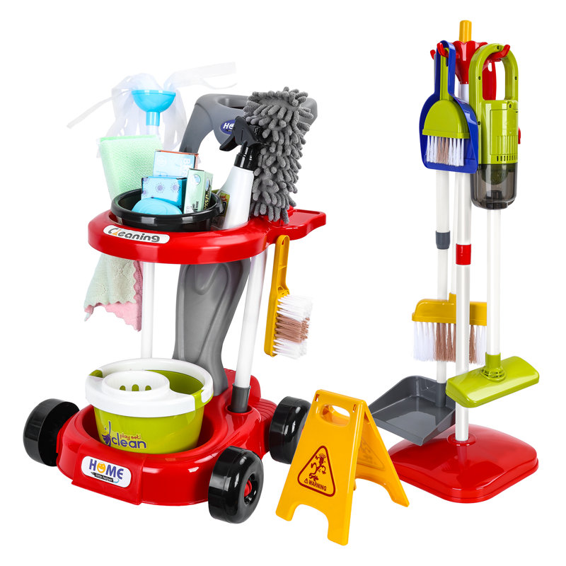 29 pièces / ensemble de jouets de nettoyage pour maison de jeu pour enfants, mini sac à poussière Duster