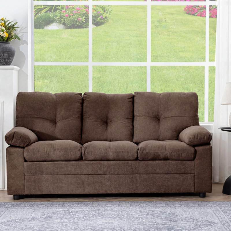 Canapé 75,59 "en chenille moderne - Canapé rembourré pour un salon confortable, Brun