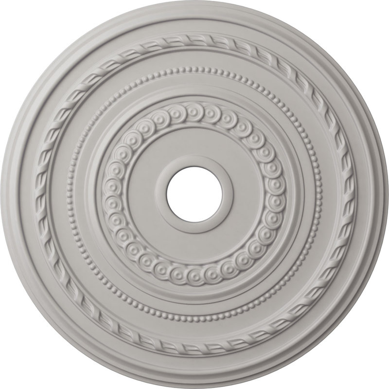 25 pi x 3/8 po x P 3 3/8 po x P 1 3/8 po médaillon de plafond (convient aux auvents jusqu'à 9 1/8 po), Blanc ultra pur