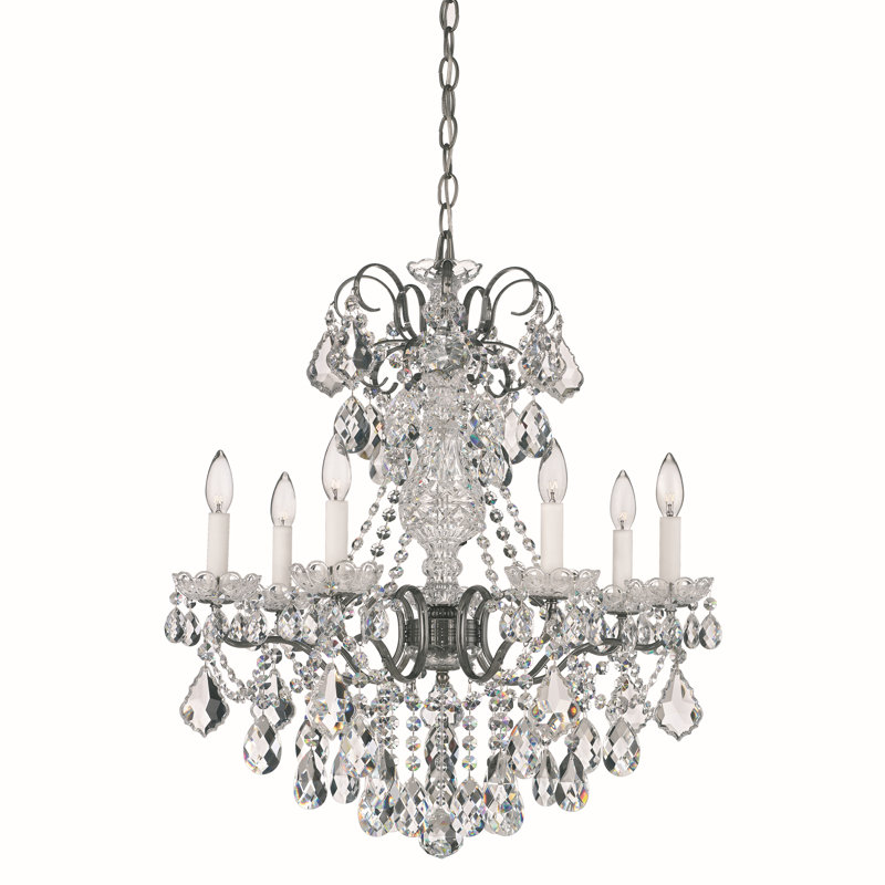 New Orleans 7 - Light Chandelier, Black Pearl, Handcut Heritage, 110 V