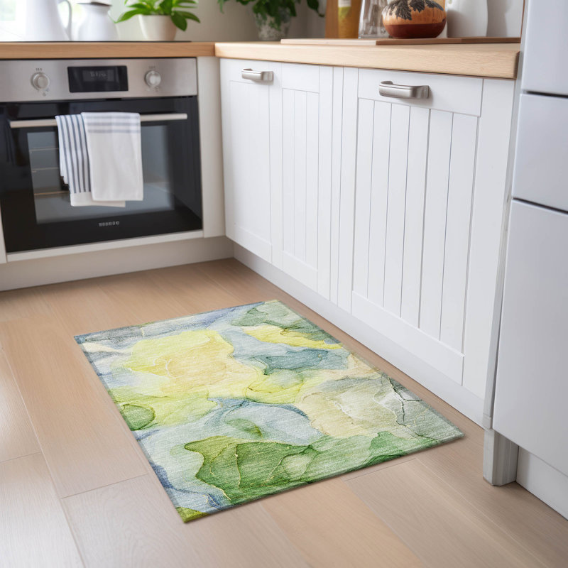 Alfonzo Washable Abstract Indoor / Outdoor Rug, Rectangle 1'8" x 2'6"