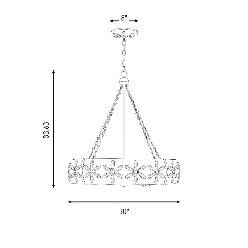 Venice 6-Light Chandelier in Metropolis Black and Gold by Breegan Jane