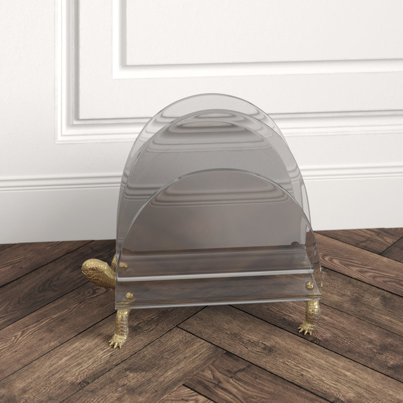 Tortoise Clear Acrylic Magazine Rack