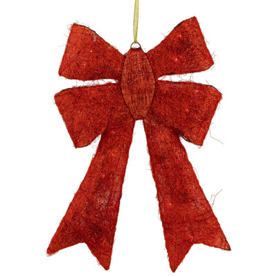 Décoration de Noël extérieure 23 po sisal rouge