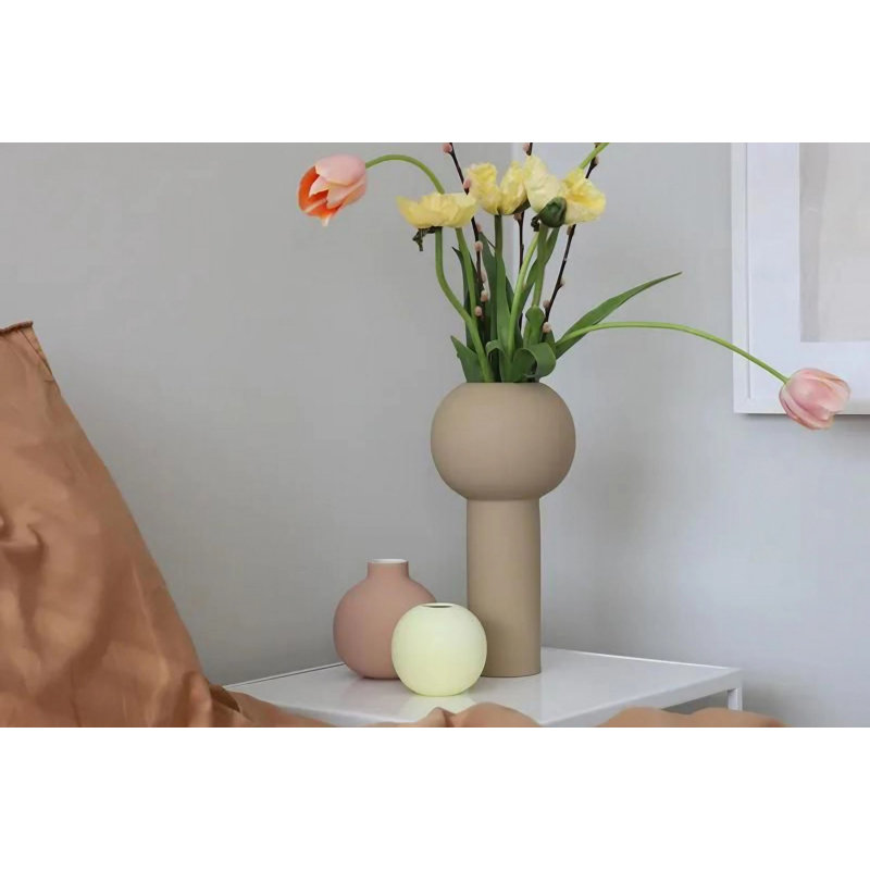 Creath Ceramic Table Vase, Beige, 13cm H x 32cm W x 32cm D