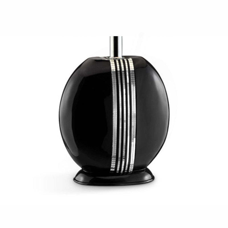 Lampe de table haute 28 "en polyrésine" Obsidian "avec finition espresso foncé, abat-jour en tissu