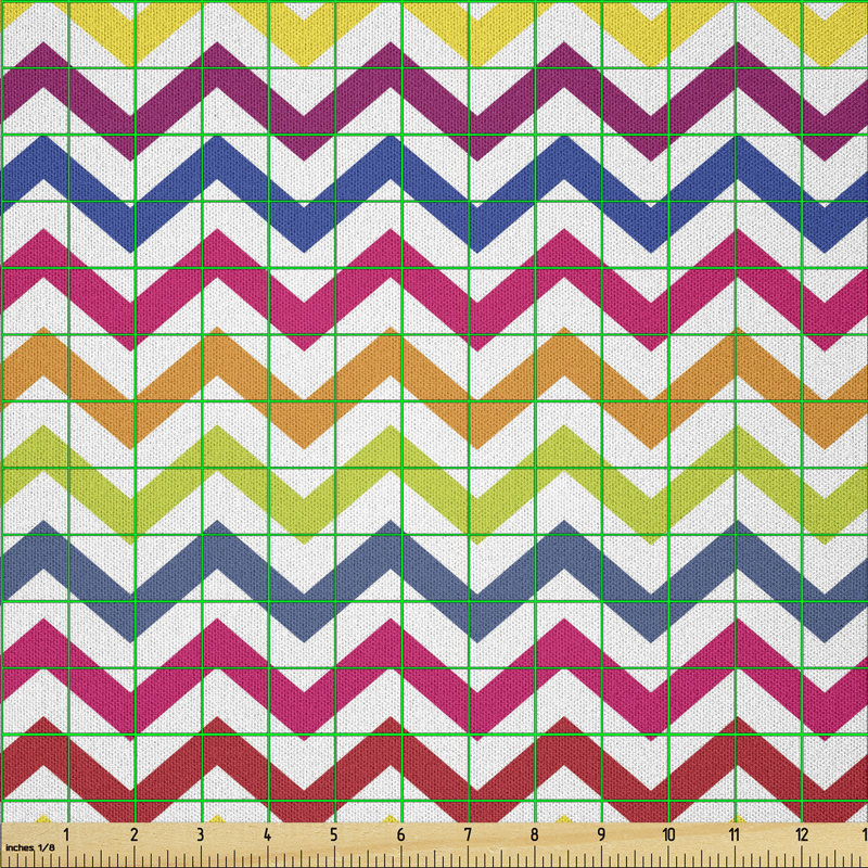 Daizah Chevron Pattern Rainbow Inspired Fun Enjoyment Design Fabric