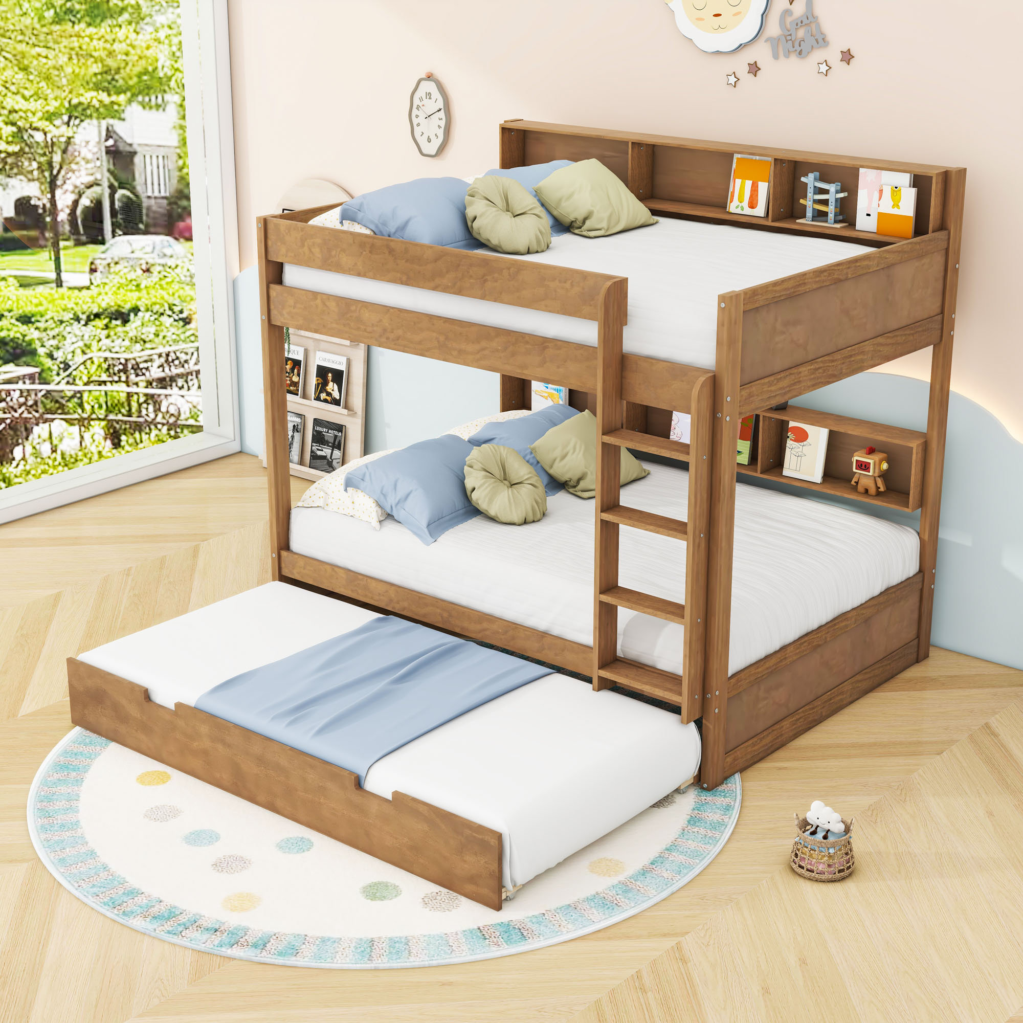 Harriet Bee Wood Bunk Bed with Trundle - Wayfair Canada