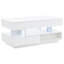Table basse à plateau relevable de 39,3 po avec compartiment caché, 2 tiroirs de rangement et lumières DEL réglables, tables basses multifonctionnelles modernes pour le salon, la chambre à coucher et le bureau (blanc)