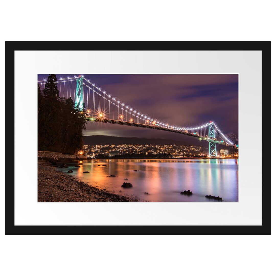 Gerahmter Fotodruck Lions Gate Bridge in Vancouver