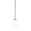 Mini pendentif Nicomedes Stem Hung présenté en finition laiton New Age avec verre opale blanc de 13,3 cm (5,25 po).-896432279
