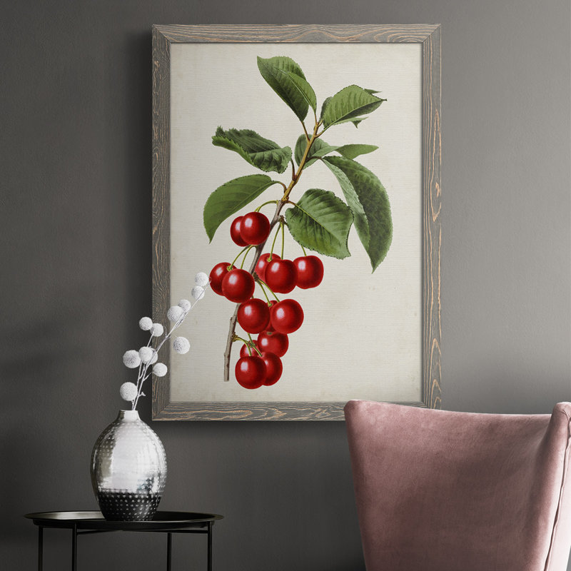 Antique Fruit II - Cadre photo unique, impression sur toile, H 37,5 po x l 27,5 po x P 1 po, Gris