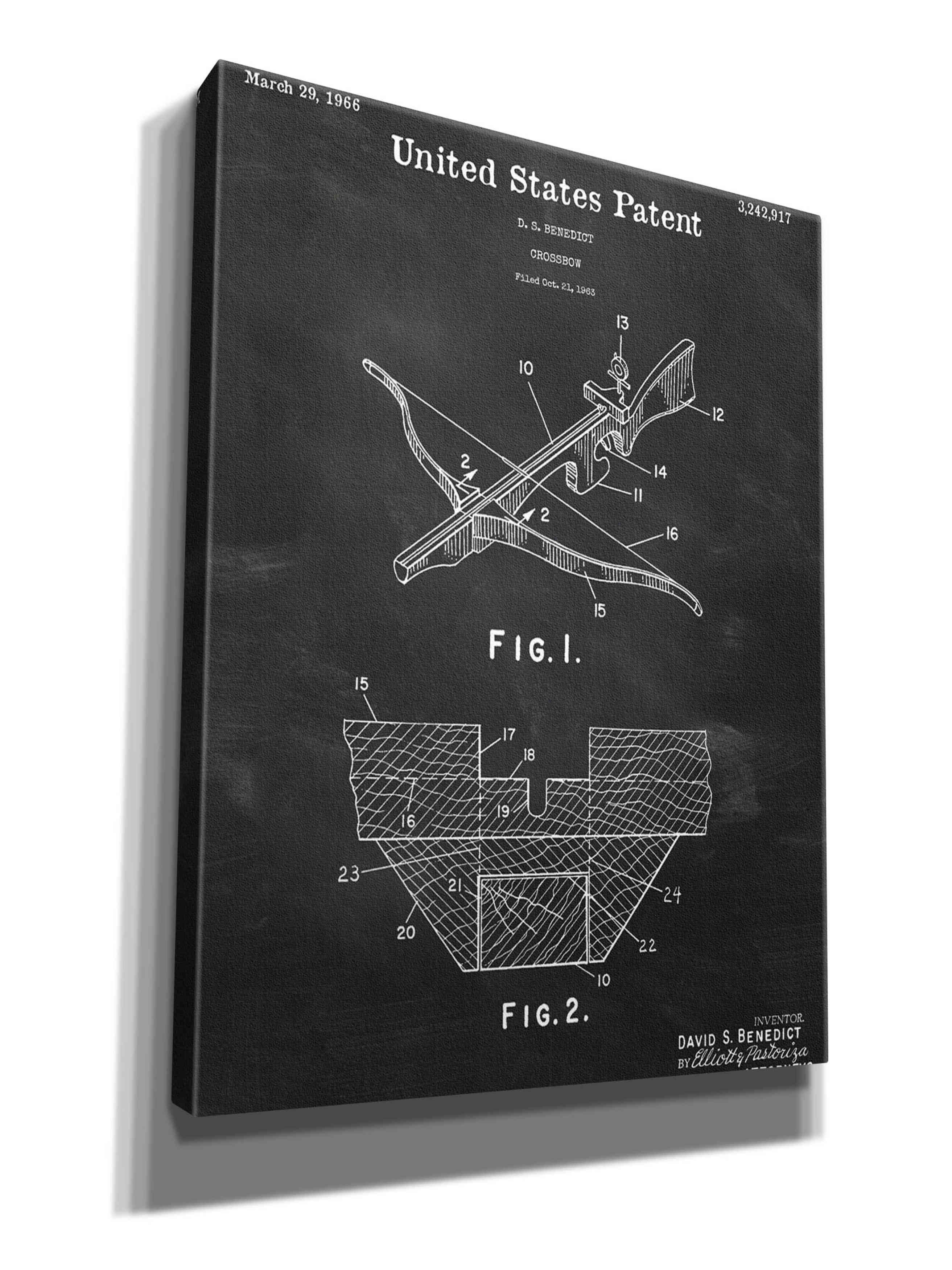 Williston Forge Crossbow Blueprint Patent Chalkboard On Canvas Print ...