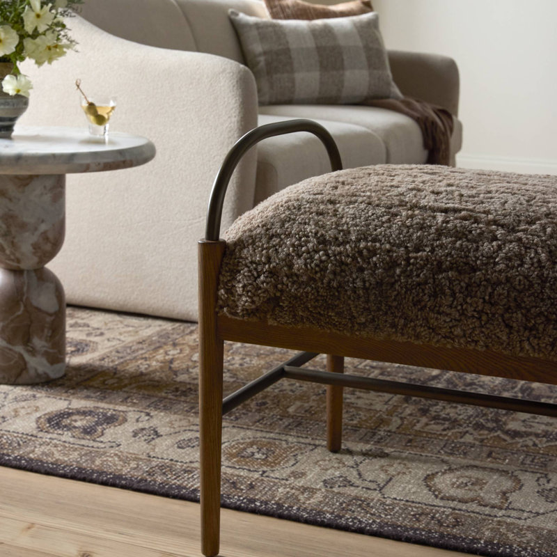 Demi Upholstered Accent Stool, Taupe