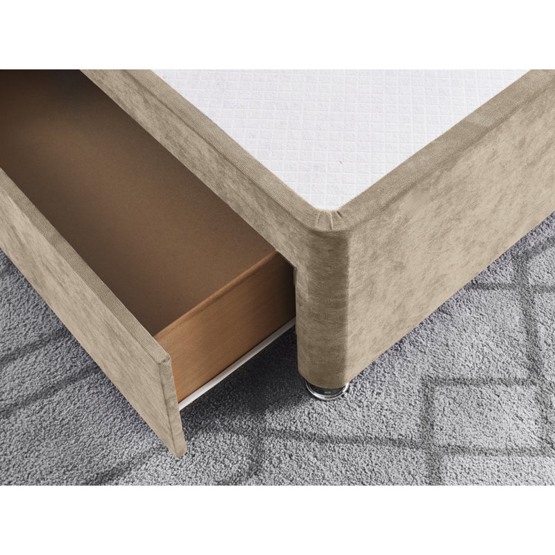 Naples Divan Bed Base, Beige, Small Single (2'6), No Drawers