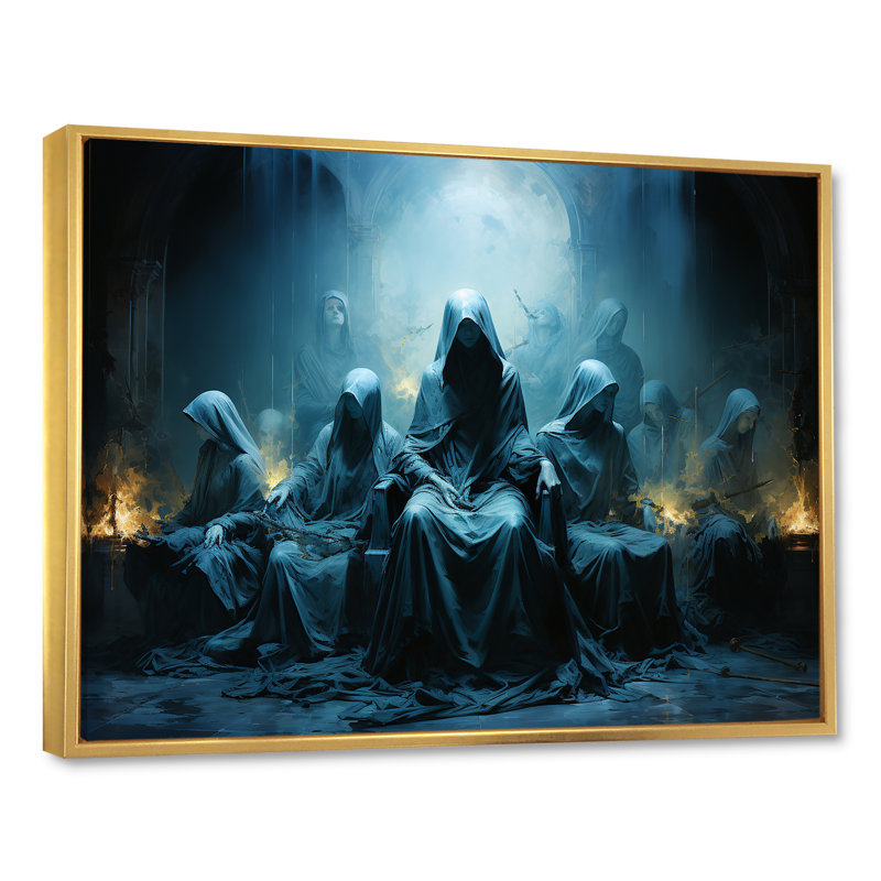 Impressions sur toile Apostoliques azur Christianisme, H 30 po x l 40 po x P 1,5 po, Cadre flottant doré