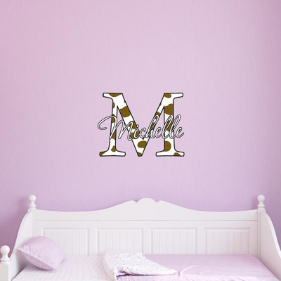 Décalcomanie murale nom imprimé monogramme