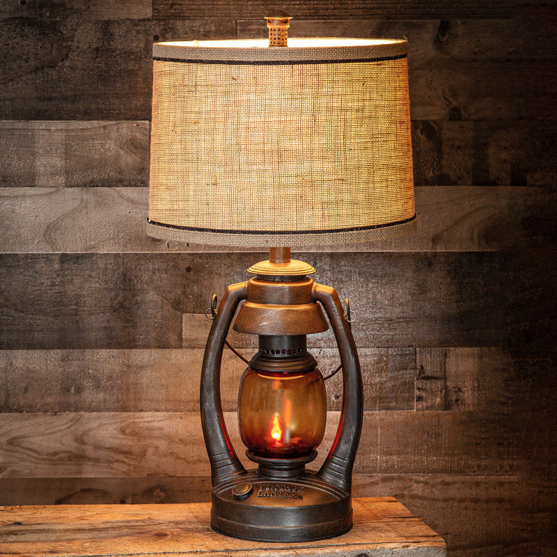 Lampe de table antique 26 po Ruffner, Brun