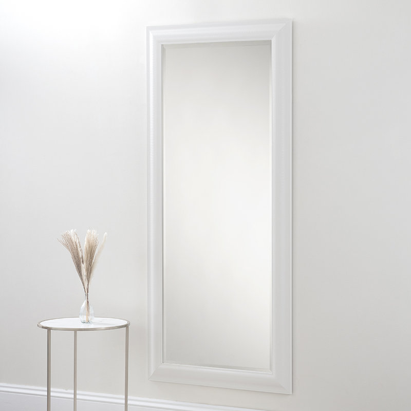Abbeyville Framed Wall Mounted Accent Mirror, 130.5cm H x 46.5cm W, White