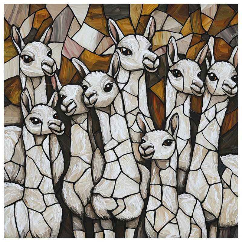 Rideaux de fenêtre lama, voilages et voilages à motif animal - 1 panneau, Transparent, 50 po x 80 po - 1 panneau