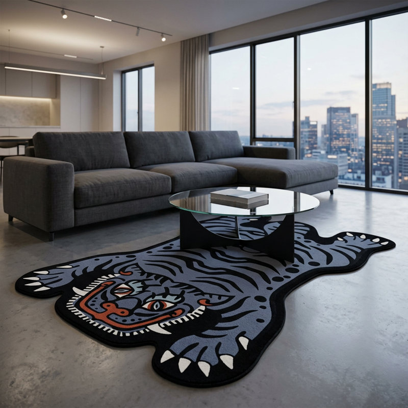 Tapis tigre ardoise 5 pi x 8 pi, Slate
