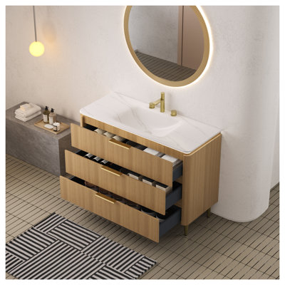 Meuble-lavabo sur pied 48 po avec lavabo intégré AMara