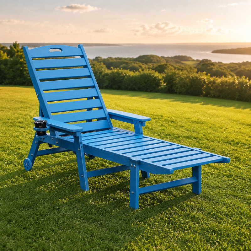 Méridienne d'extérieur robuste avec dossier réglable à 4 positions, fauteuil inclinable de patio toutes saisons à capacité de poids élevée, facile à déplacer grâce aux fonctions pratiques intégrées