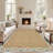Floral Bordered Machine Washable Rug with Non-Slip Backing Non-Shedding Foldable Soft Low Pile Indoor Carpet-261238285