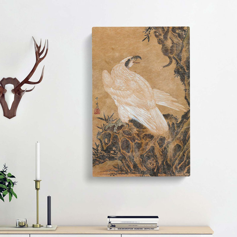 White Eagle Hunting by Kawanabe Kyosai - Wrapped Canvas, 76cm H x 50cm W x 3cm D