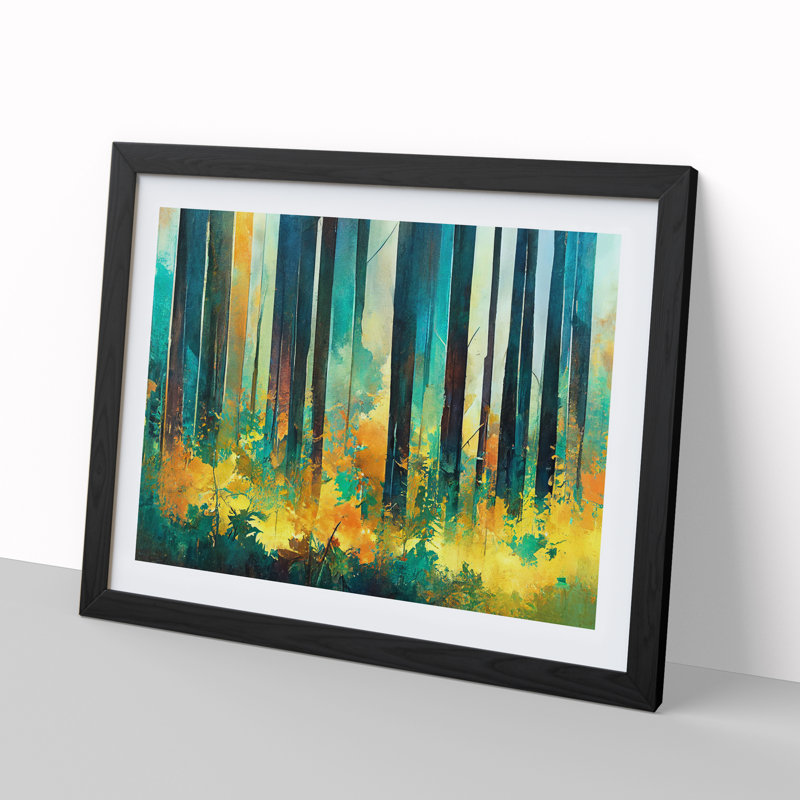 Glowing Abstract Forest - Framed Print