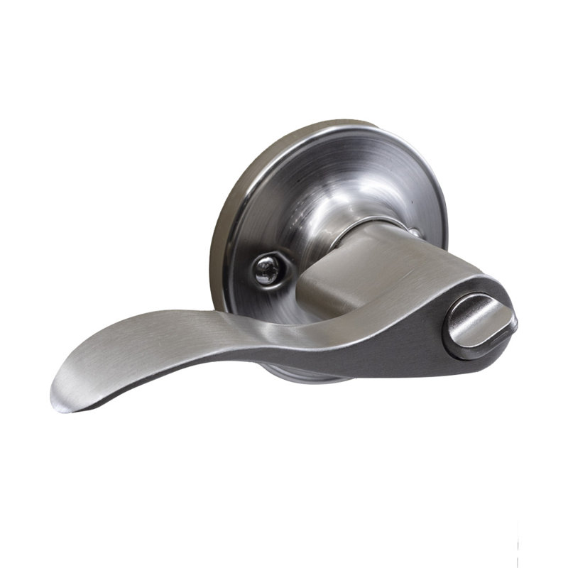 Satin Nickel Curved Lever Entry Set with Deadbolt