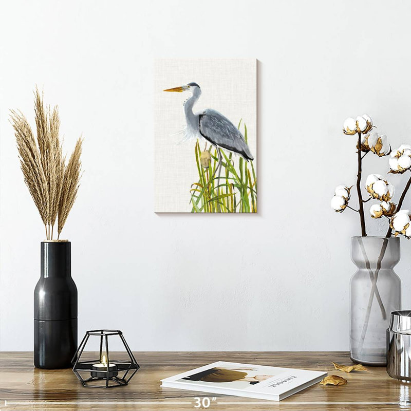 Brampt oiseaux d'eau et quenouilles II, H 12 po x l 8 po