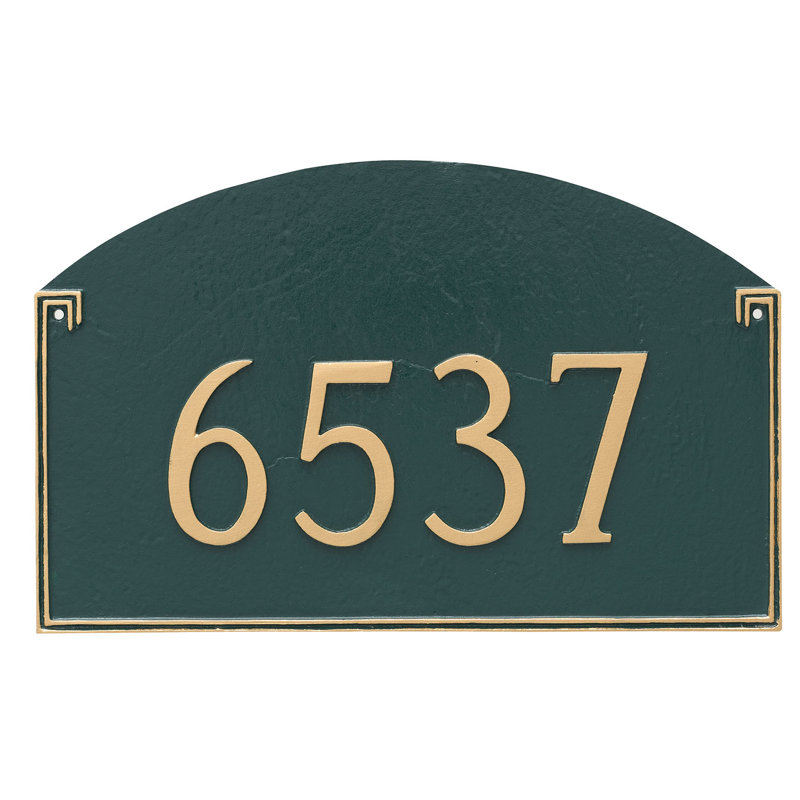 Plaque d'adresse 1 ligne Georgetown, Oui, Vert forêt / Argent