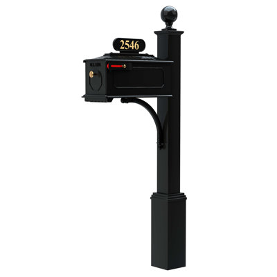 Personalized Aluminum Post Mounted Mailbox