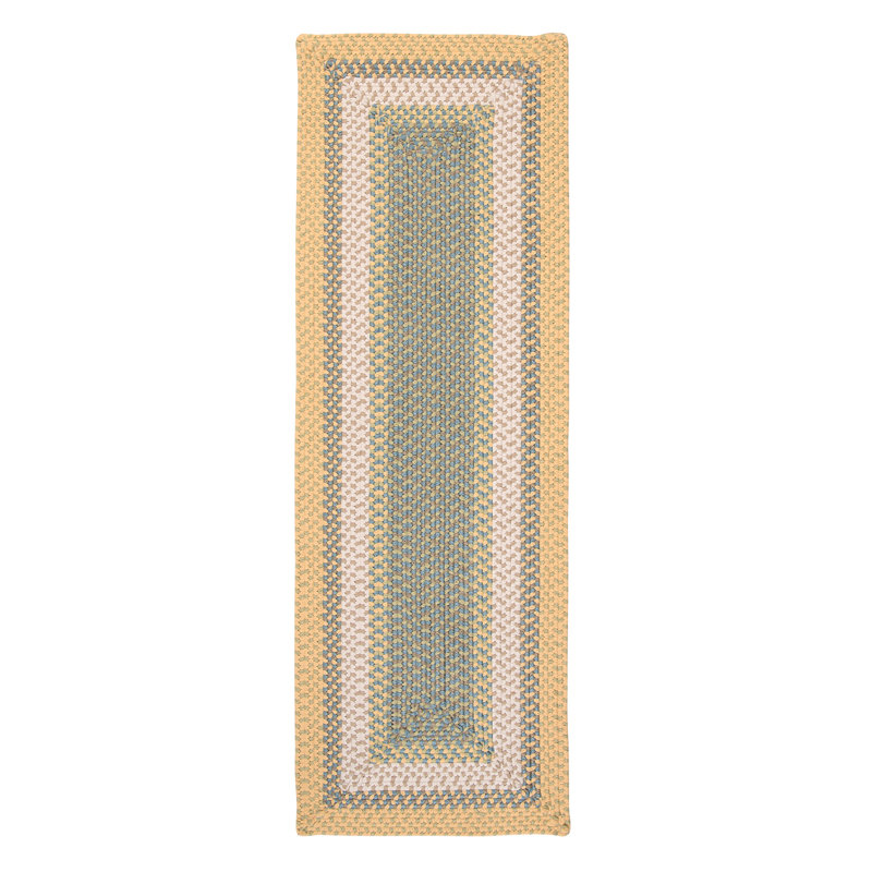 Tapis géométrique jaune en polypropylène Aylo, Jaune, Tapis de couloir 2 pi x 5 pi
