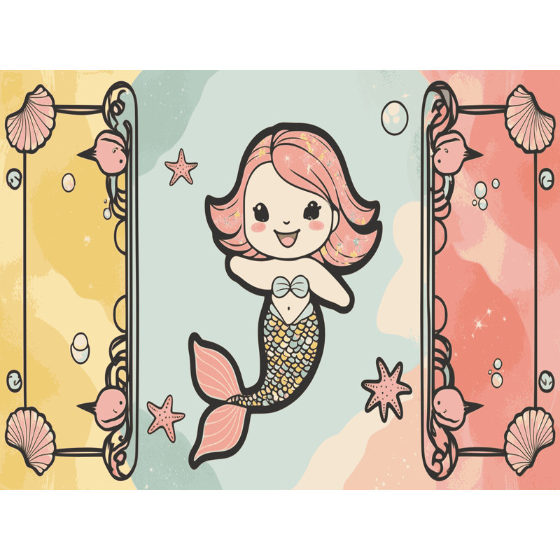 Tapis pour enfants Sunside Sails Mermaids Ocean, Rectangulaire 2 pi x 3 pi