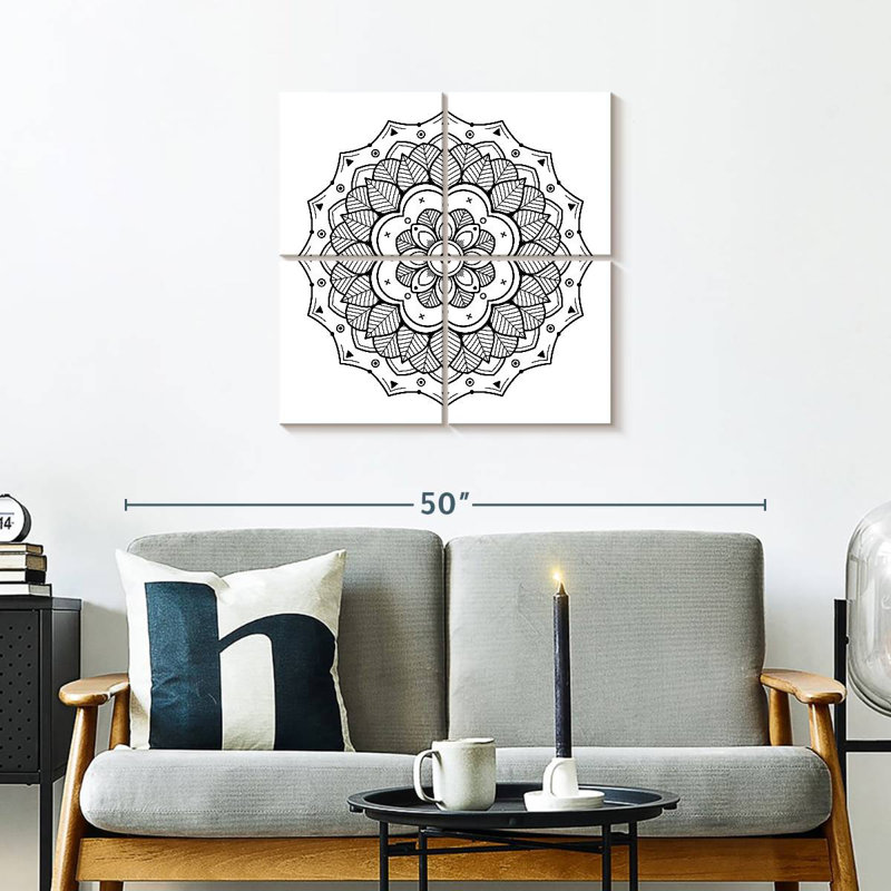 Kerner Mandala BW, H 26 po x l 26 po