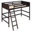 Lit mezzanine simple en bois massif avec espace intégré-821581329