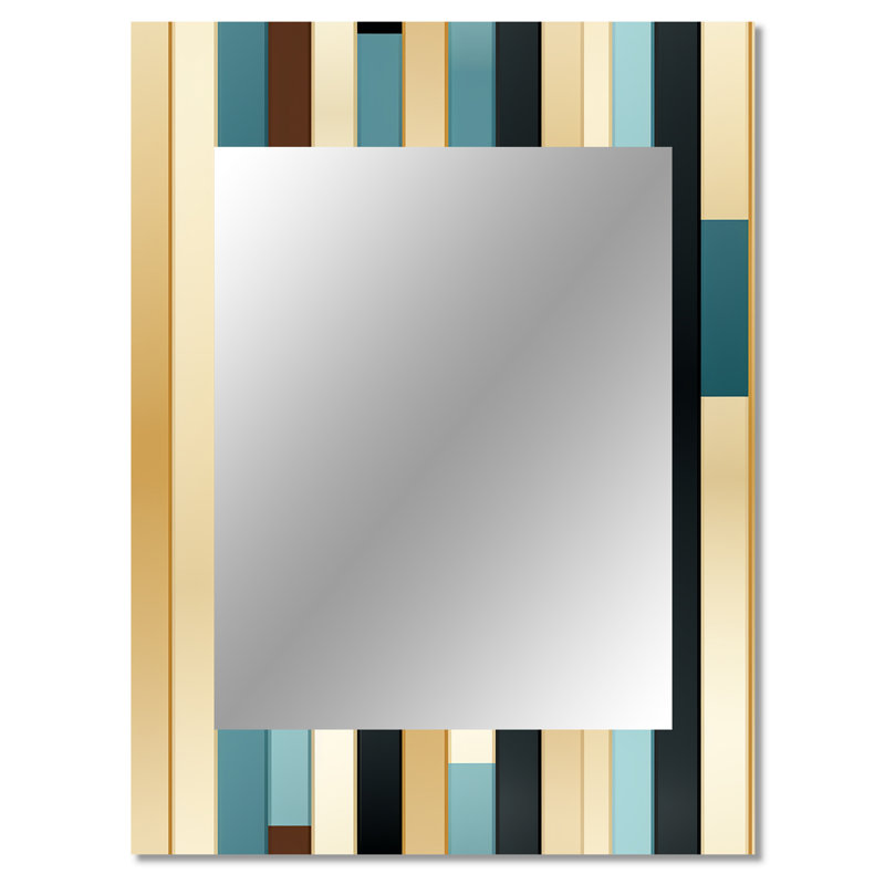 «Cellestine» bleu et beige rayé motif harmonie, 40 po x 30 po