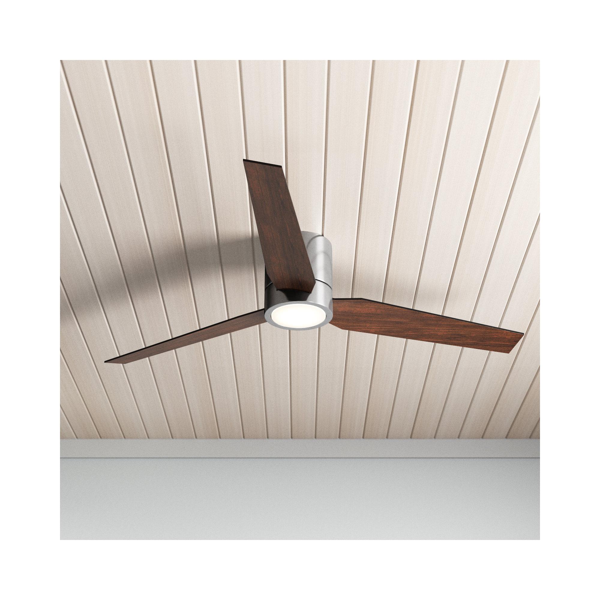 Goren 56'' 3 Blade Ceiling Fan with LED Light Kit, Polished Chrome