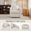 Fauteuil club pivotant de 31,89 po de largeur avec coussin lombaire, fauteuil club rembourré en chenille douce pour le salon, la chambre à coucher et les petits espaces-793425854-794896034