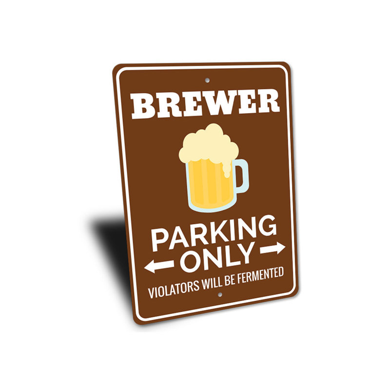 Enseigne de stationnement Brewer, H 10 po x l 14 po x P 0,04 po