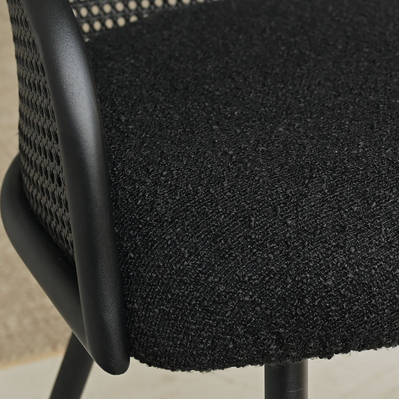 Fauteuil de salle à manger 19 po, Noir