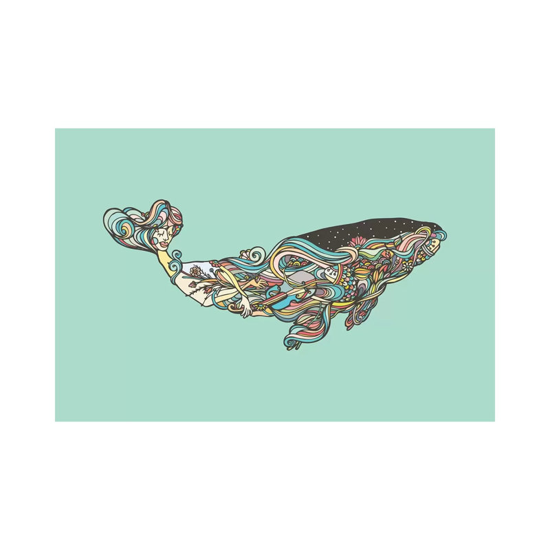 Whale by Ninhol - Wrapped Canvas Gallery-Wrapped Canvas Giclée, 152.5 cm H x 101.5 cm W