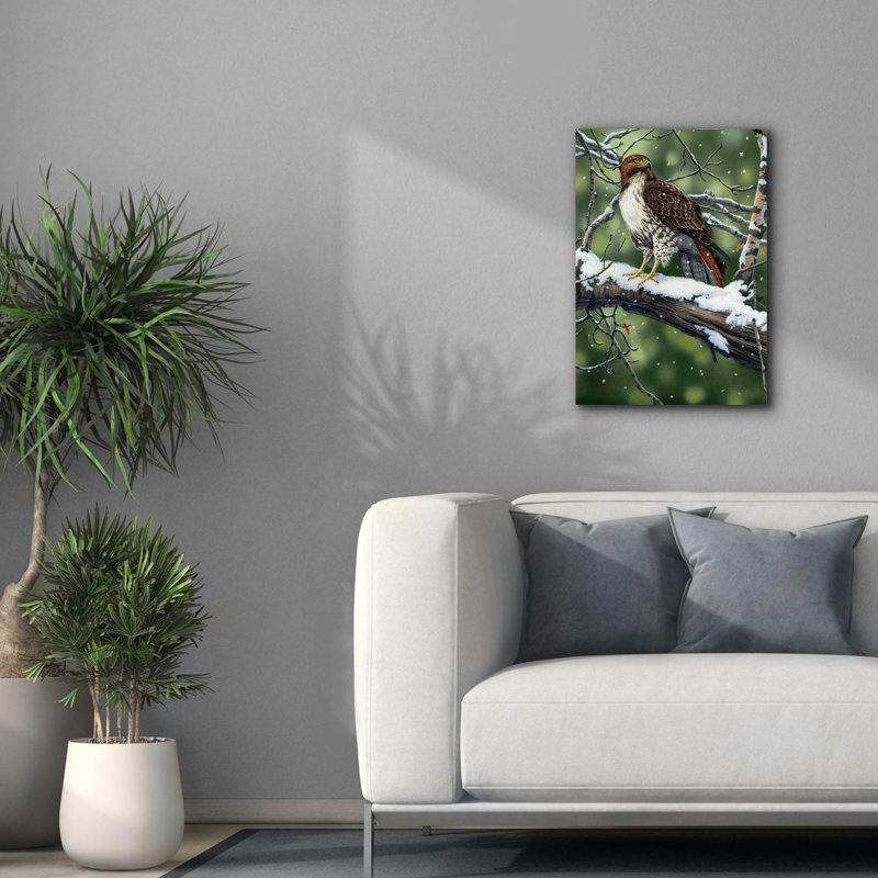 " Red Tailed Hawk " by William Vanderdasson, 26" H x 18" W x 0.75" D