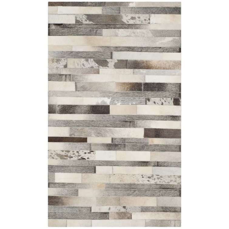 Fazeley Studio Leather Hand Woven Leather Geometric Rug
