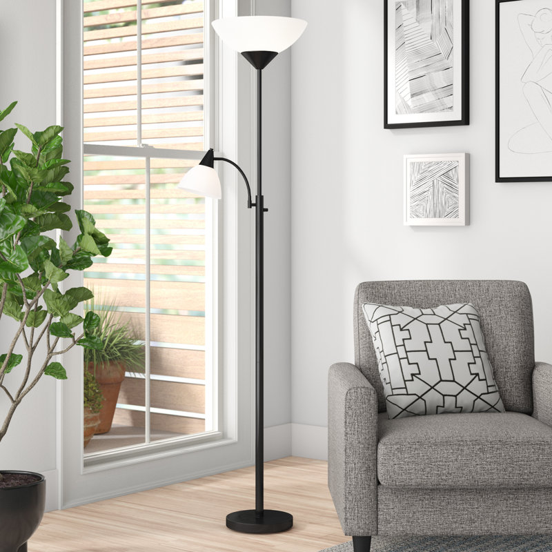 Sonia 180cm Torchiere Floor Lamp, Black