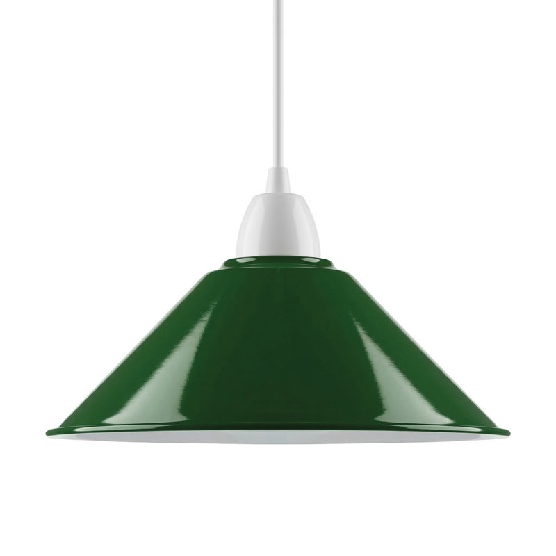 10cm H Metal Cone Lamp Shade, Green