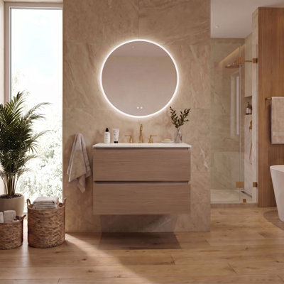 Kersha 30 Inch Single Bathroom Vanity with Ceramic Top with Overflow, Pre-Assembled