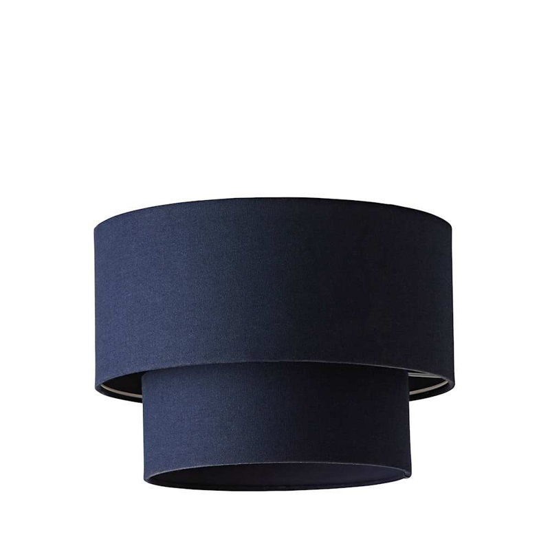 Talar 20cm H Linen Blend Drum Lamp Shade ( Slip-On ), Blue